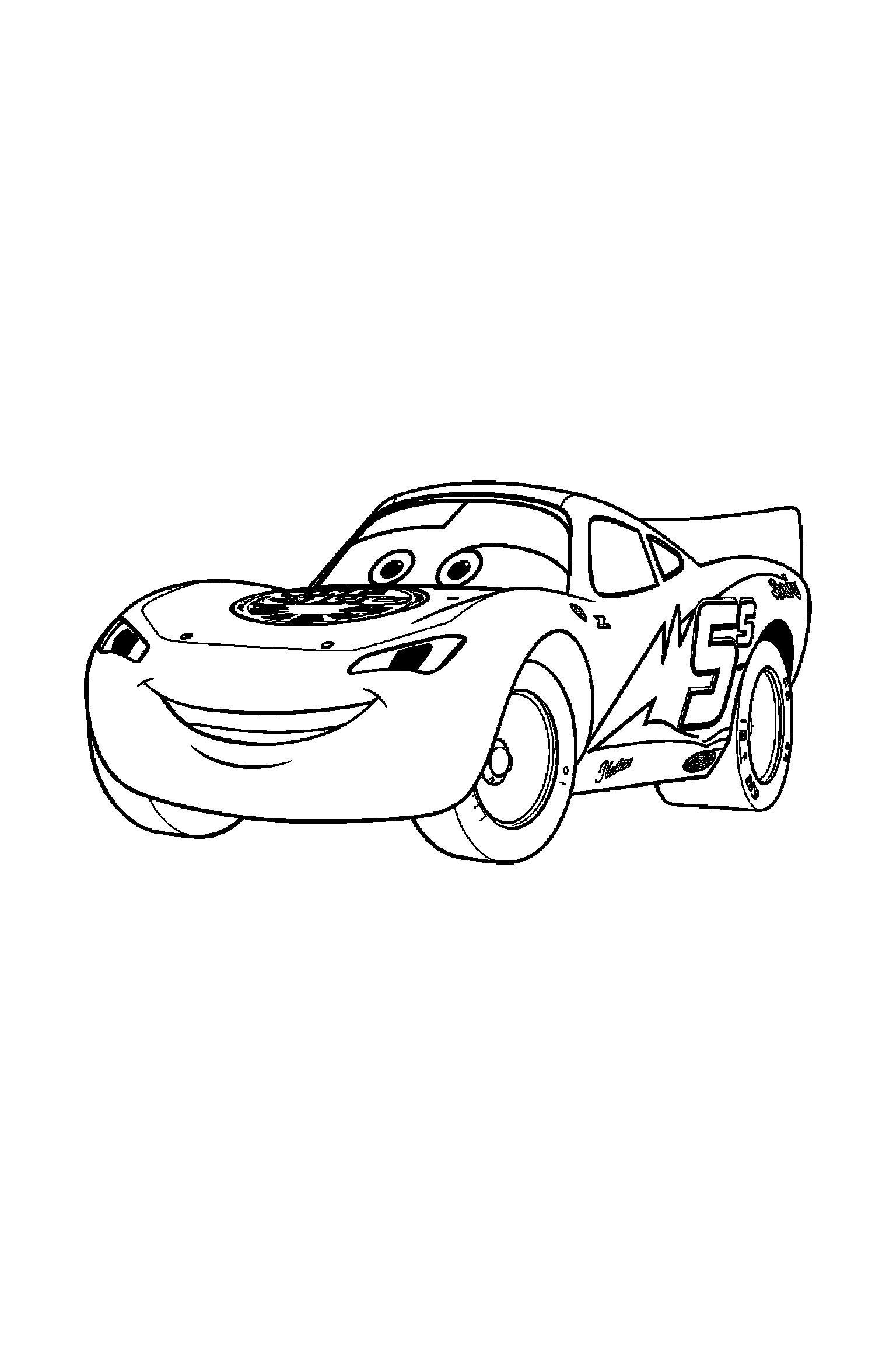 Coloriage Cars gratuit à imprimer : Martin qui regarde une étoile