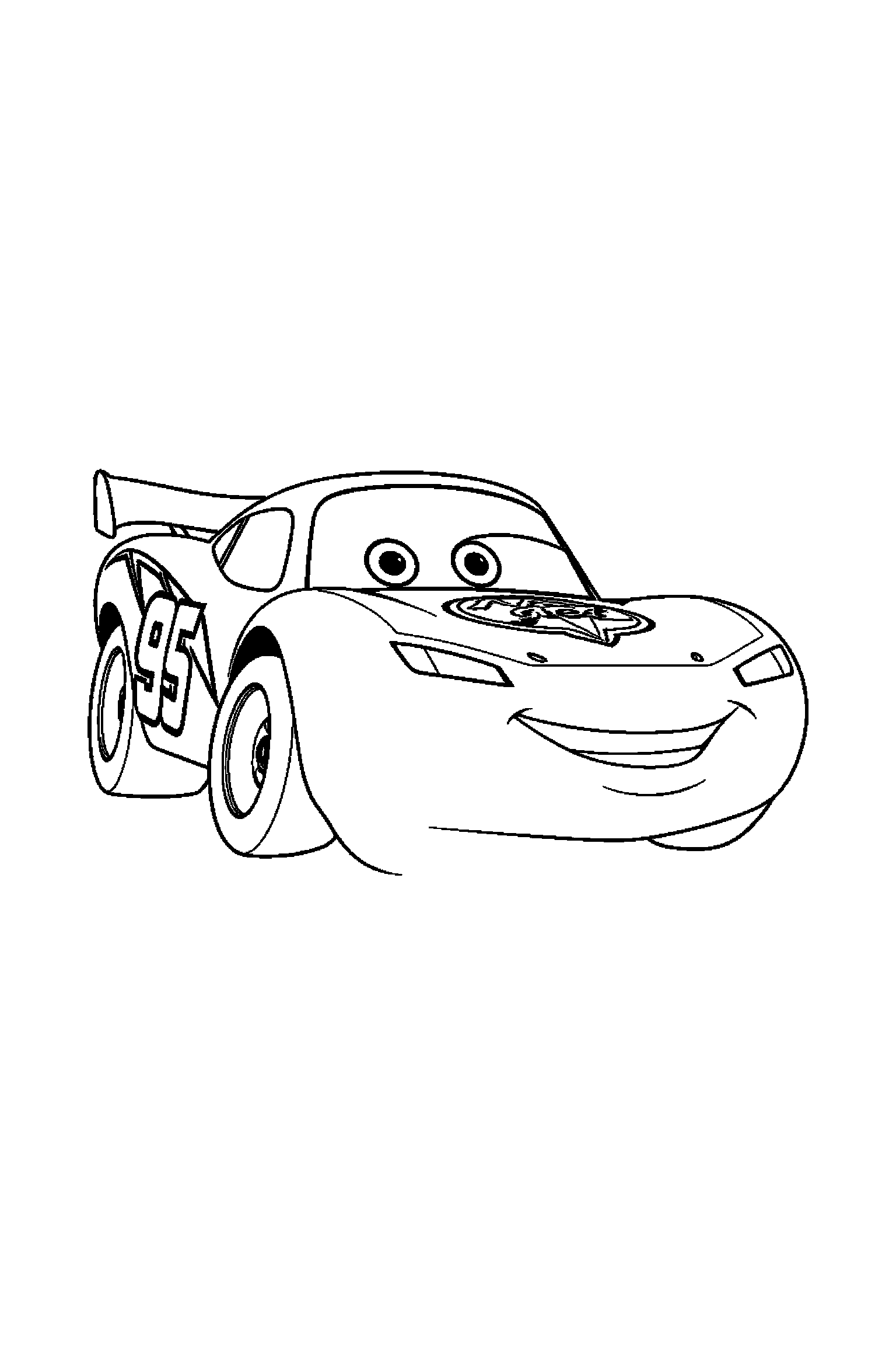 Coloriage Cars gratuit à imprimer : un camion souriant qui marche calmement