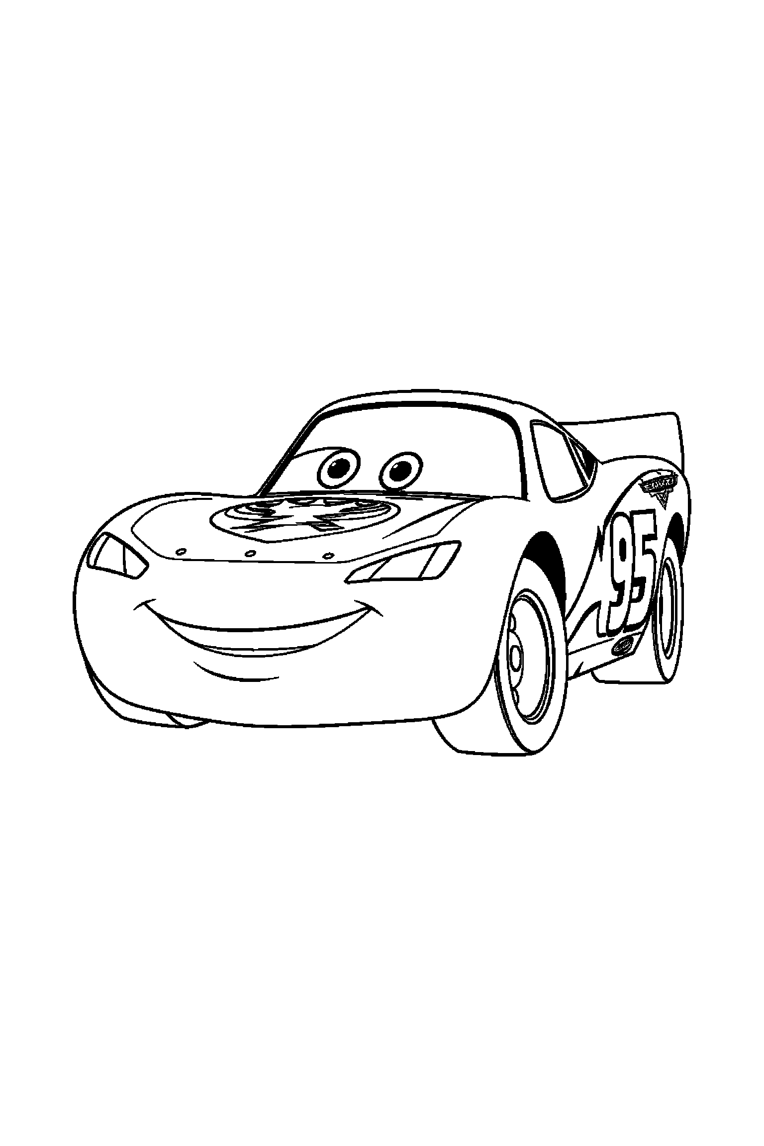 Coloriage Cars gratuit à imprimer : un camion souriant prêt pour une aventure