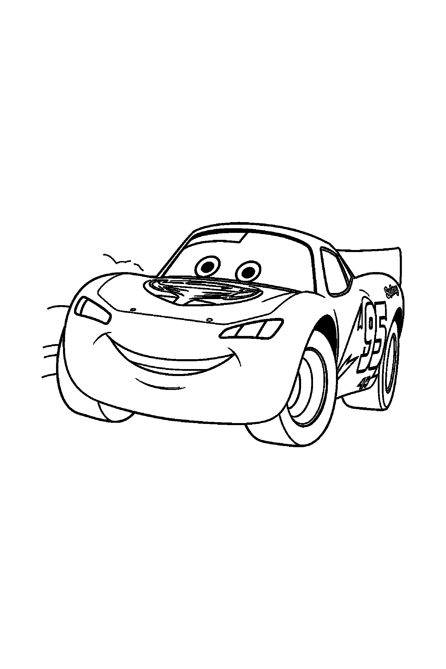 Coloriage Cars gratuit à imprimer : Martin avec une expression joyeuse