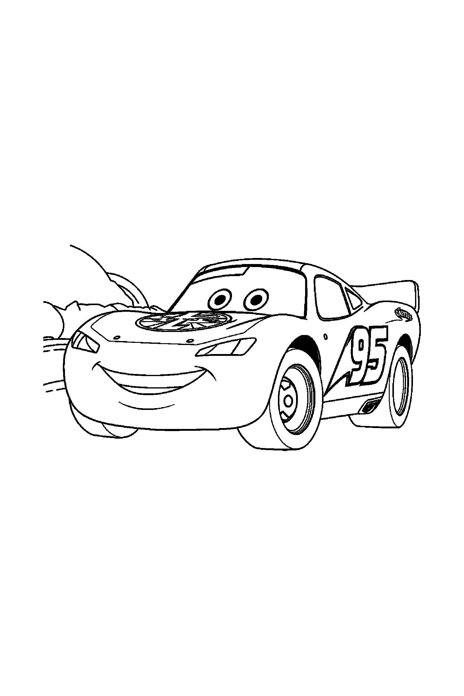 Coloriage Cars gratuit à imprimer : Sally en petite scène d'aventure