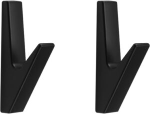 Patère murale noire en aluminium et alliage de zinc JINTANG 2PCS, charge jusqu'à 20 kg