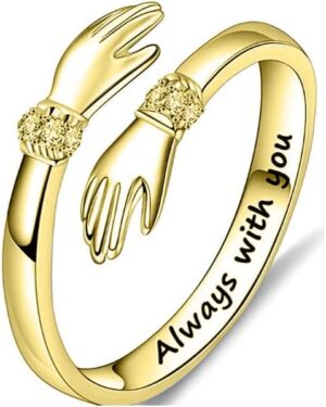 Bague Cars de câlin ouverte ajustable en argent sterling 925