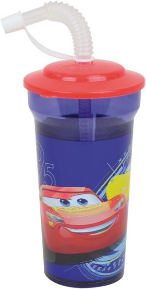 Gobelet Cars avec paille 400 ml transparent FUN HOUSE 005768