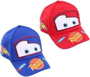 Lot de 2 casquettes de baseball Cars pour enfant, réglables 50 à 54 cm