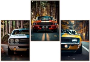 Lot de 3 posters A3 GrowArt muscle cars américaines