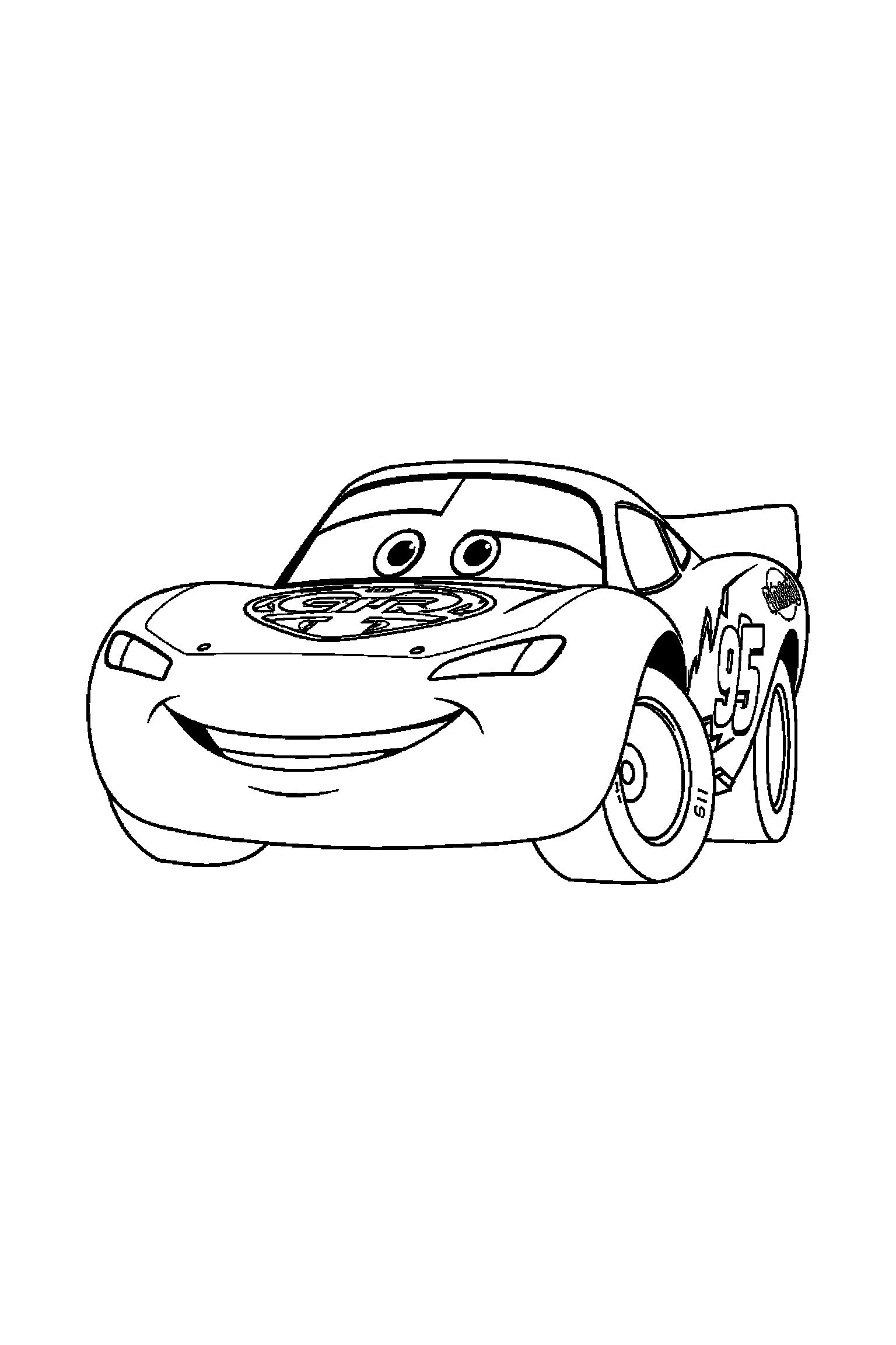 Coloriage Cars gratuit à imprimer : les voitures de Radiator Springs avec arrière-plan complet à colorier