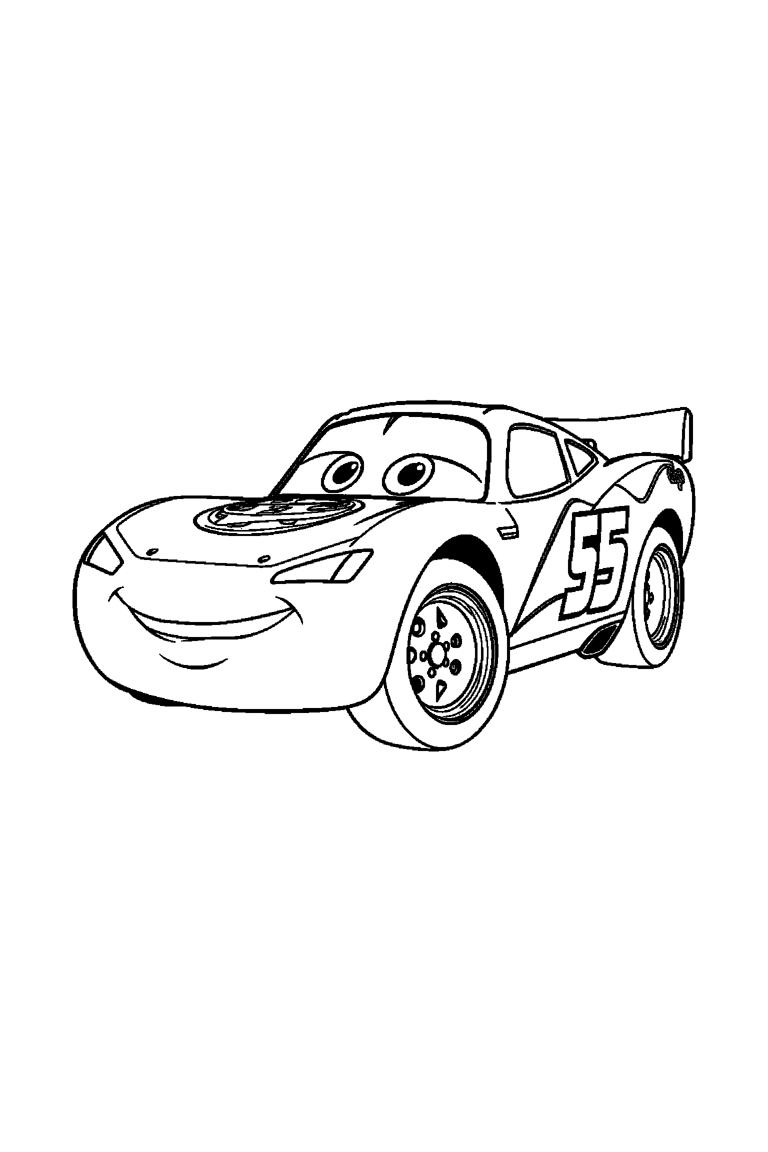Coloriage Cars gratuit à imprimer : poster A4 détaillé de Flash McQueen avec mandala damiers