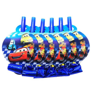Lot de 6 sifflets de fête Cars avec langue de belle-mère