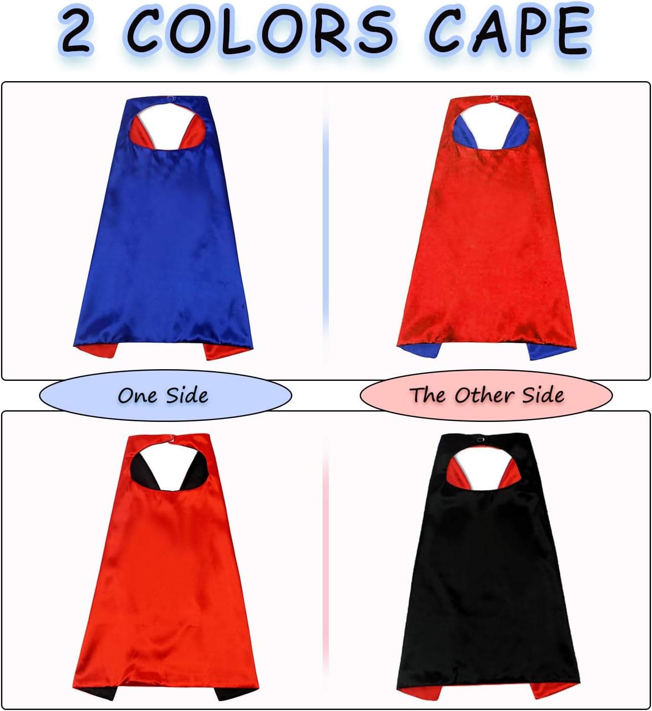 Ensemble super héros enfant avec 2 capes réversibles et 2 masques – Image 3