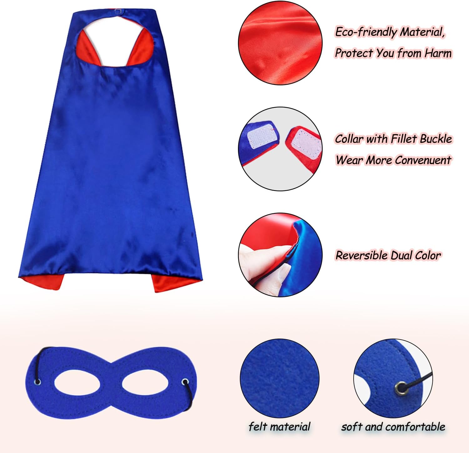 Ensemble super héros enfant avec 2 capes réversibles et 2 masques – Image 4