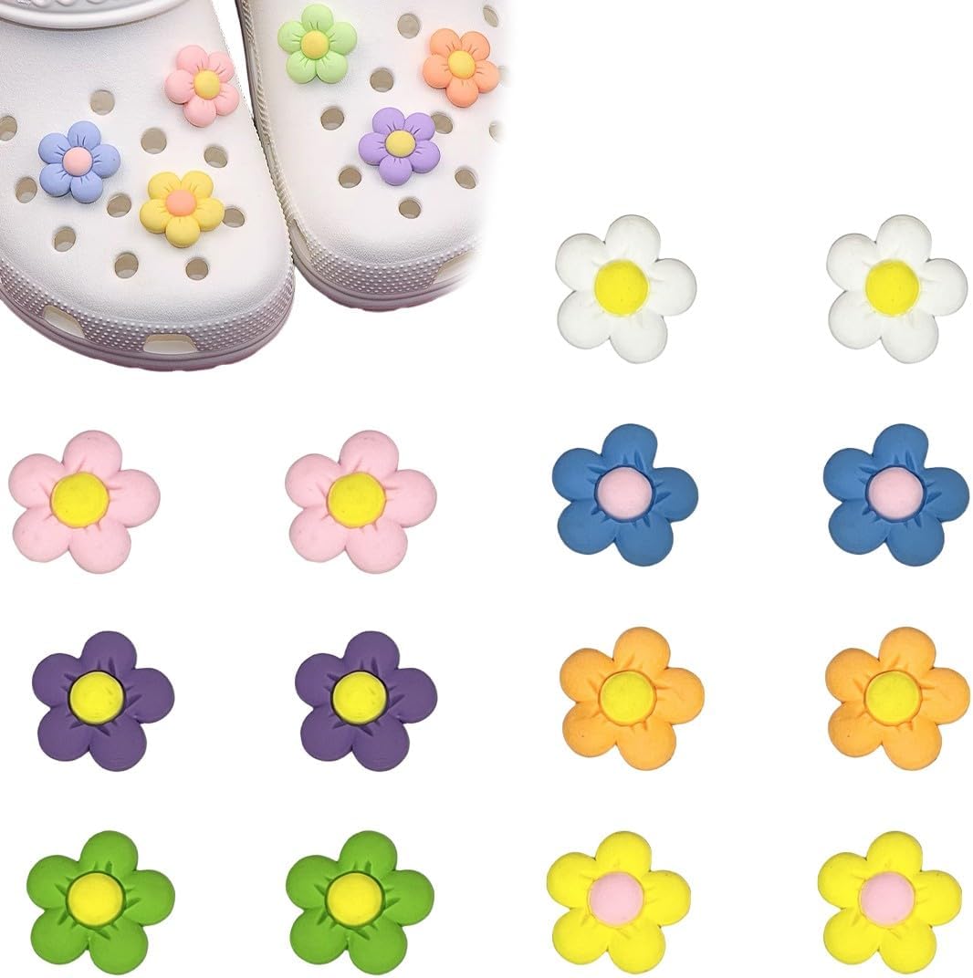 Breloques fleurs pour Crocs, lot de 14 accessoires pour filles