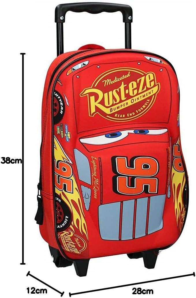 Sac à dos à roulettes Cars 3 3D rouge 31 cm – Image 6