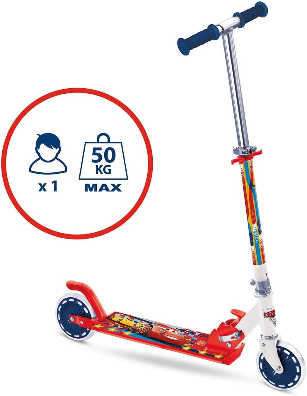 Trottinette 2 roues pliable Cars en aluminium avec guidon réglable – Image 6
