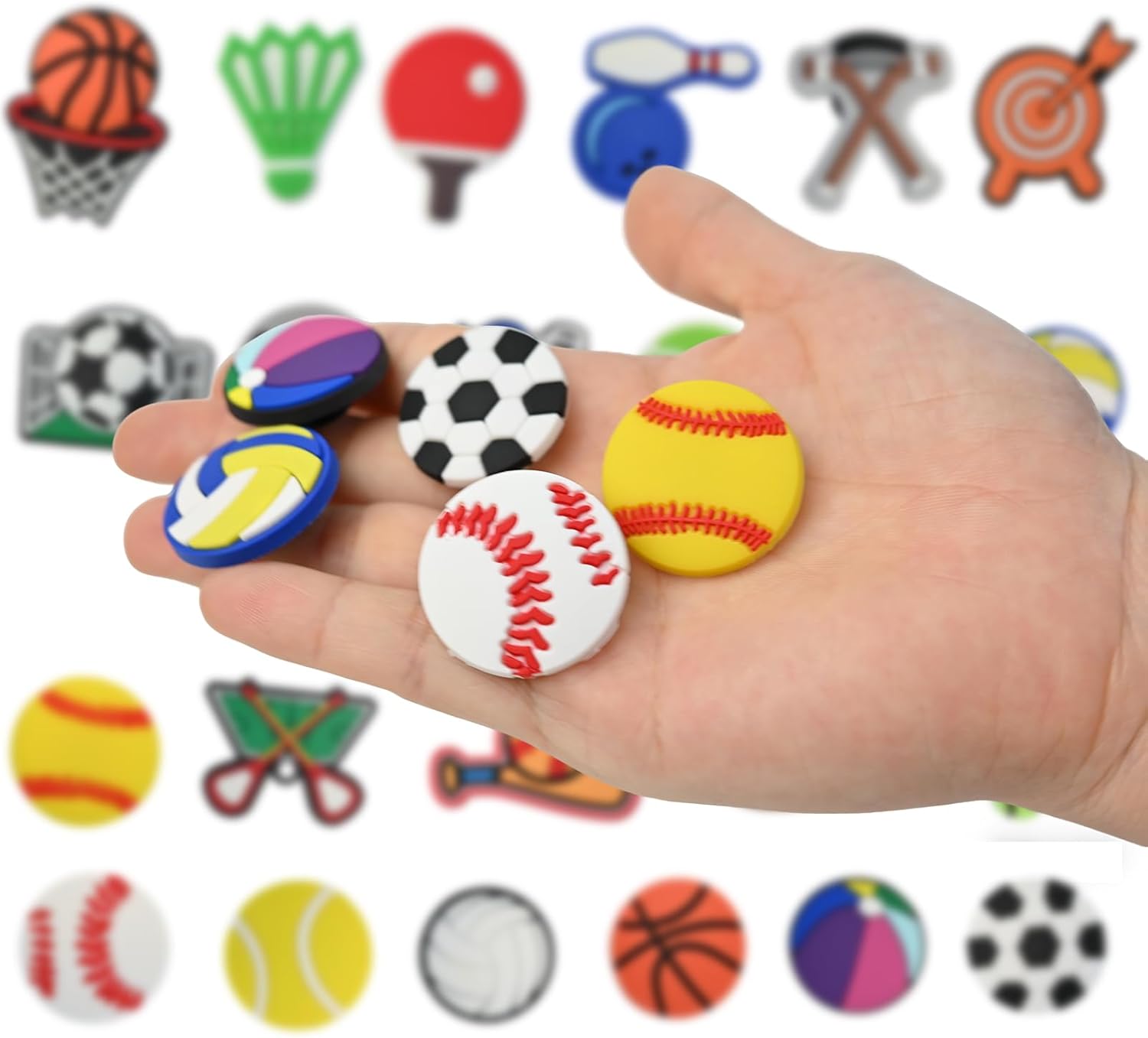 Lot de 23 pins PVC colorés pour chaussures à trous enfant – Image 3