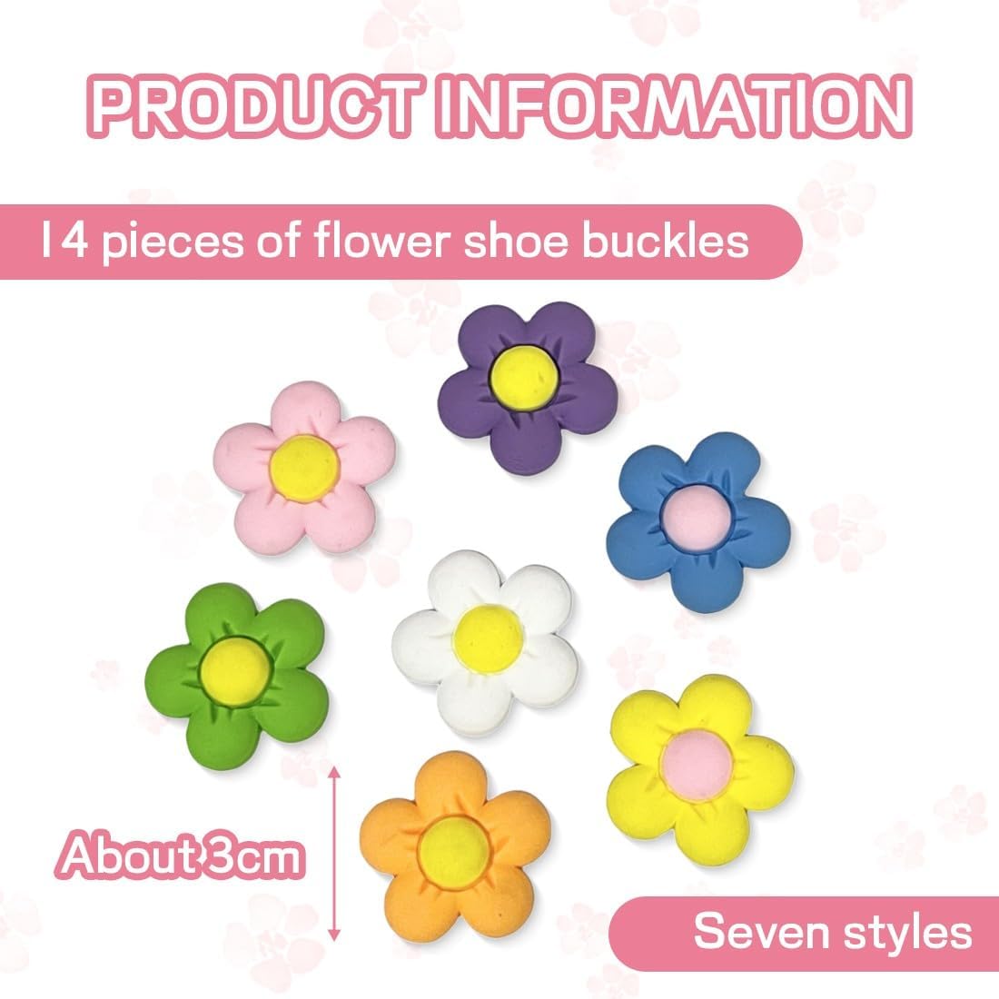 Breloques fleurs pour Crocs, lot de 14 accessoires pour filles – Image 2