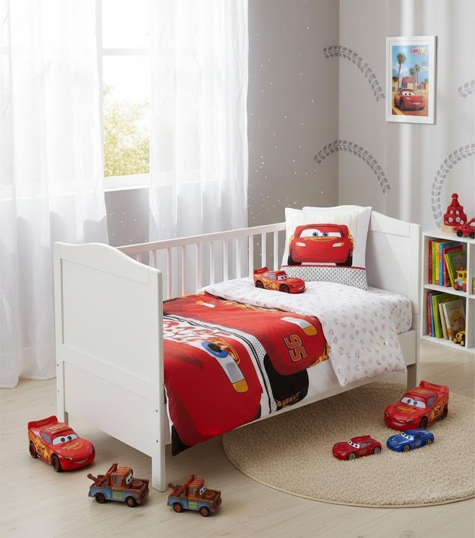 Parure de lit bébé Disney Cars Flash McQueen en 100 % coton – Image 3