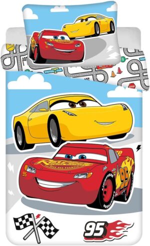 Parure Disney Cars réversible Flash McQueen et Cruz Ramirez en 100% Coton