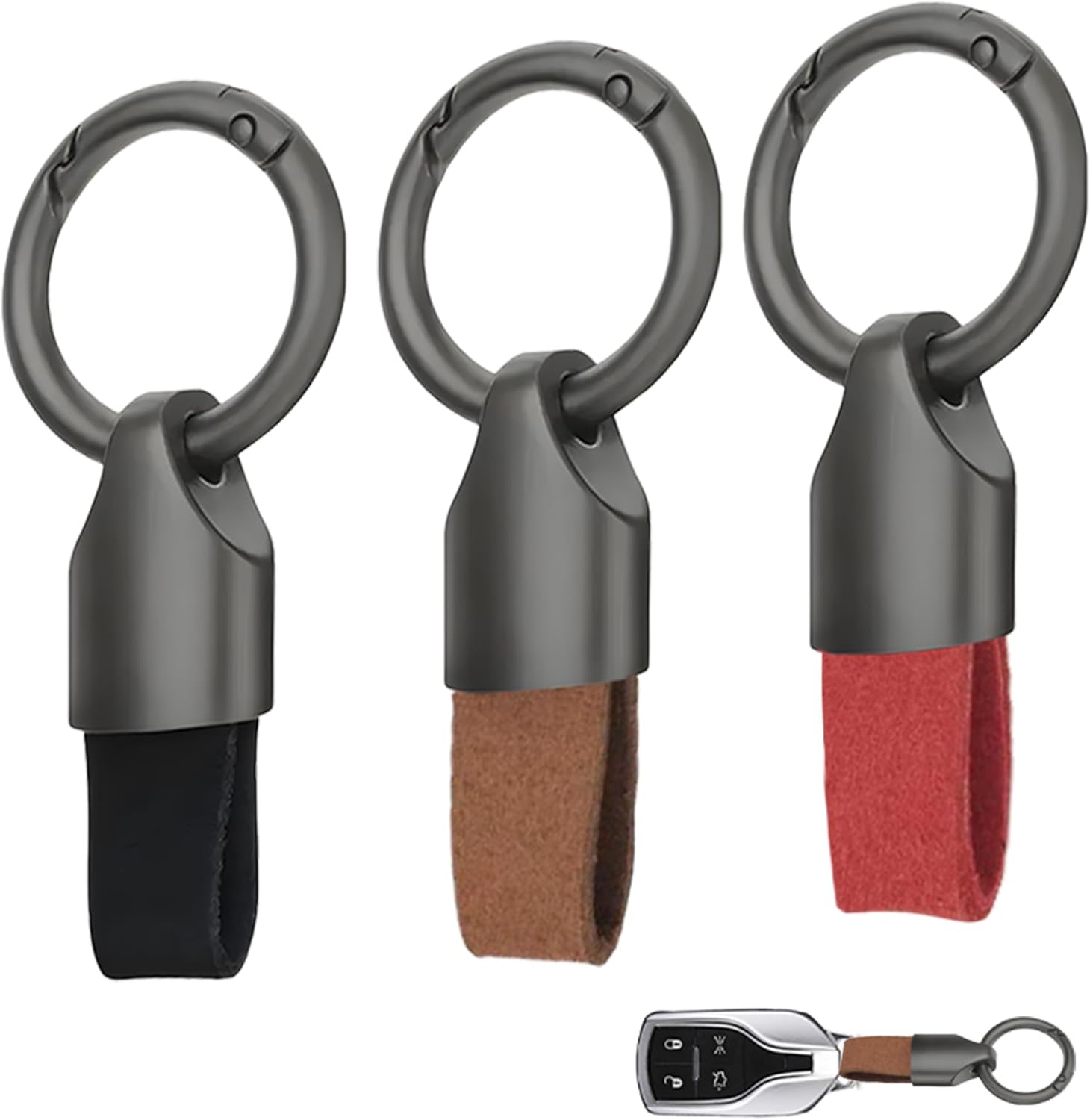 Porte-clés Cars lot de 3 en cuir et acier inoxydable