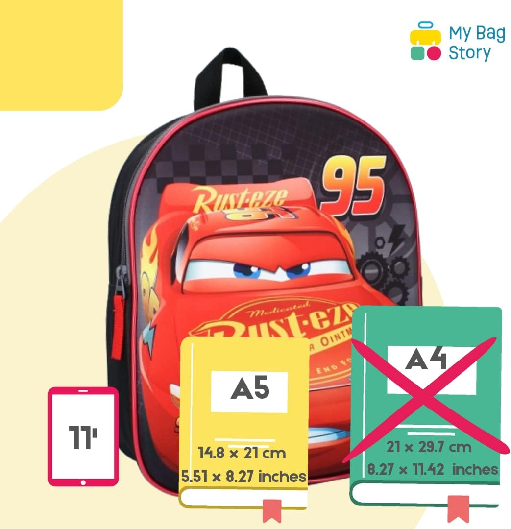 Cartable Cars 3D noir 32 cm pour enfant – Image 3