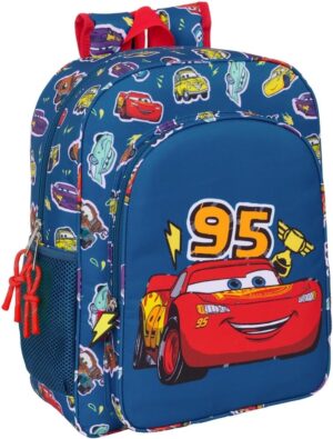 Sac à dos scolaire Cars Racing bleu marine 32 x 12 x 38 cm