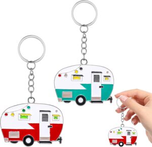 Porte-clés caravane rétro lot de 2 en alliage