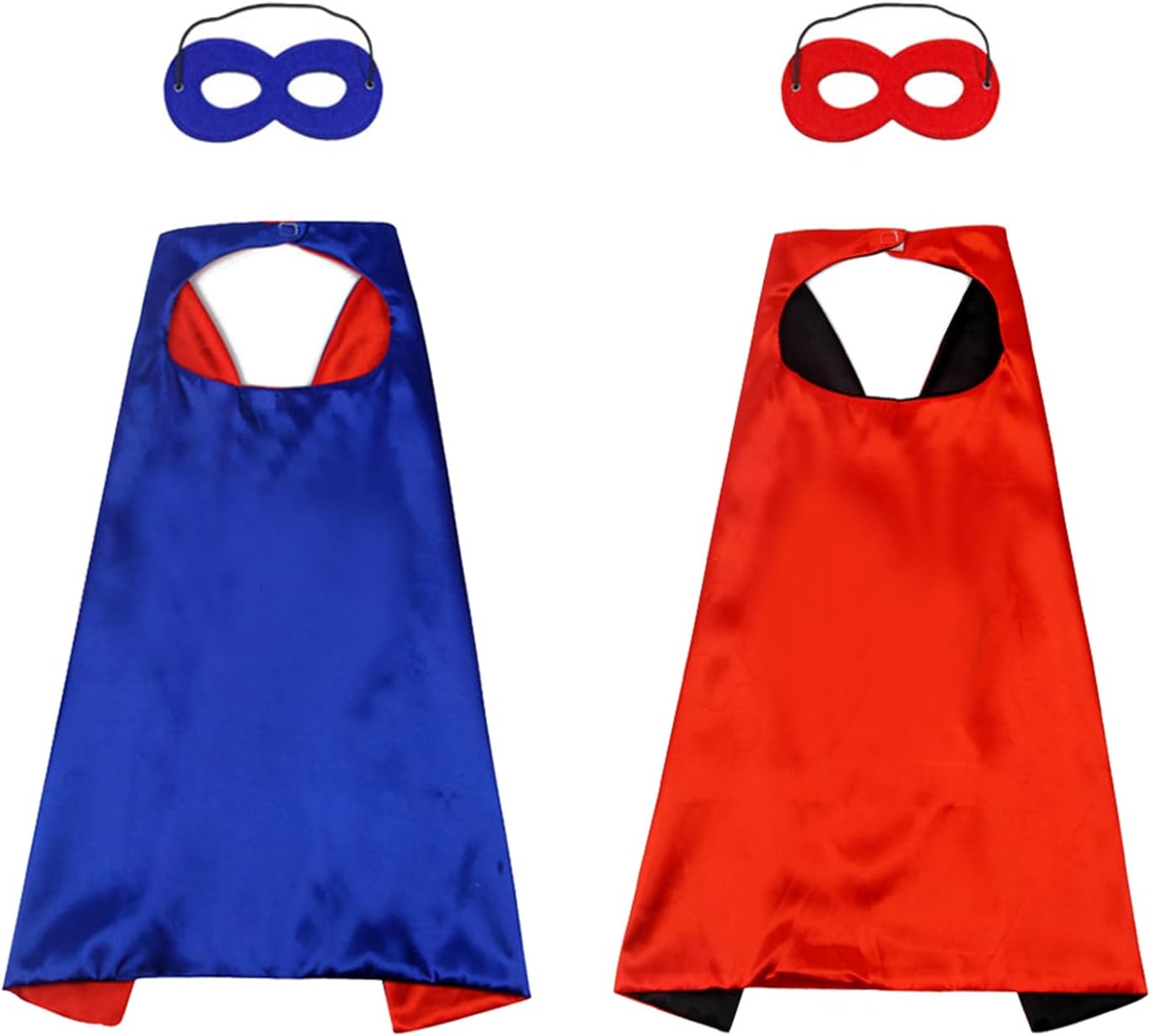 Ensemble super héros enfant avec 2 capes réversibles et 2 masques