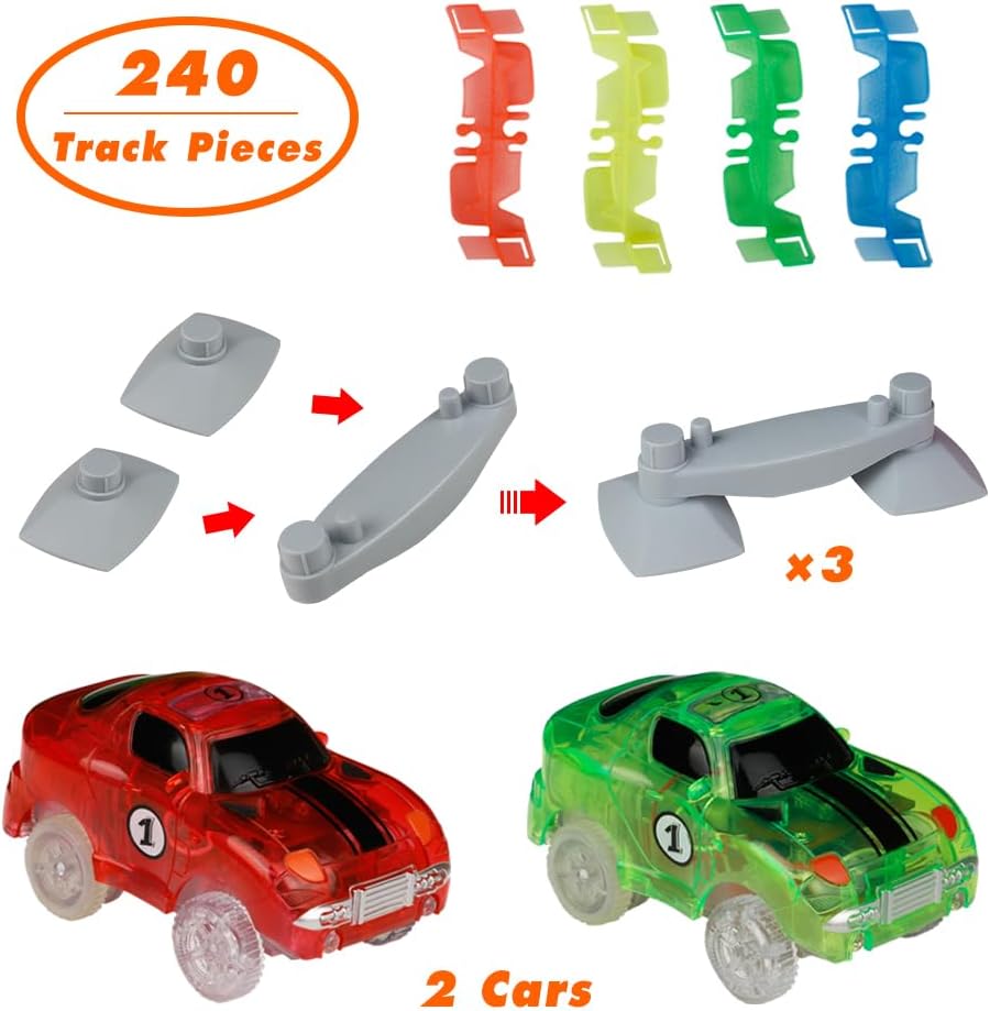 Circuit Cars flexible 240 pièces avec 2 voitures LED – Image 6
