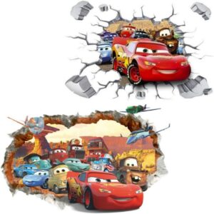 Stickers muraux Cars amovibles 2 feuilles 43 cm x 70 cm