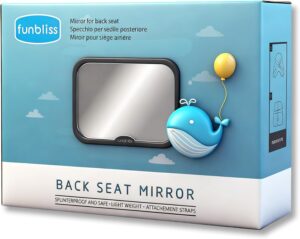 Miroir bébé noir pour siège arrière avec rotation 360 et inclinaison