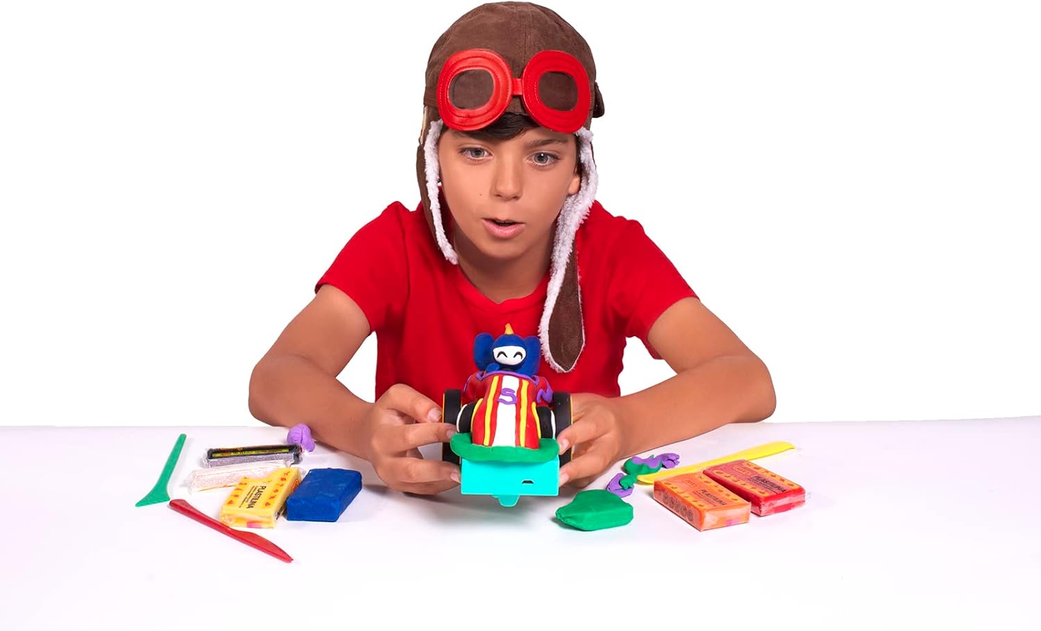 Kit Racing JOVITECH Crazy Cars Jovi en plastilina 330gr avec 3 modeleurs, batterie et roues JT101 – Image 5