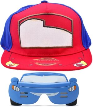 Ensemble bleu Cars Lightning avec casquette et lunettes pour enfant