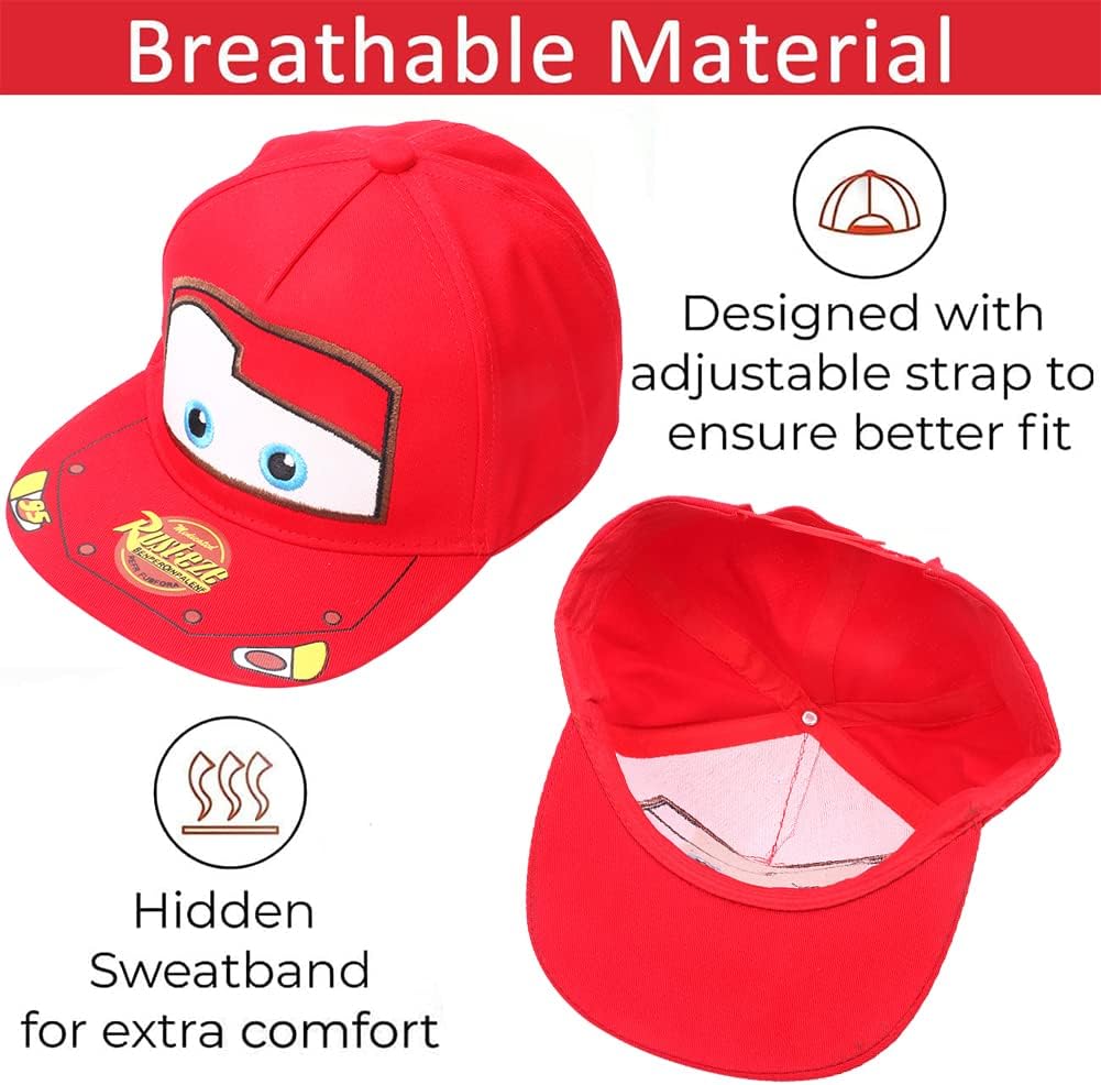 Casquette Cars enfant ajustable à bord plat style animé – Image 3