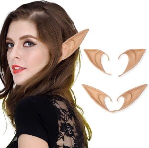 2 paires d’oreilles d’elfe pointues en latex pour cosplay