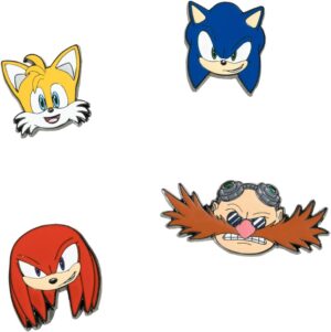 Lot de 4 pins Sonic vintage en émail