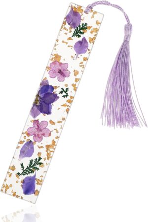 Marque-page Cars en résine violet avec pompon fleur, 1 pièce