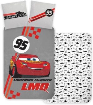 Parure de lit bébé Disney Cars avec Flash McQueen en coton 100 x 140 cm