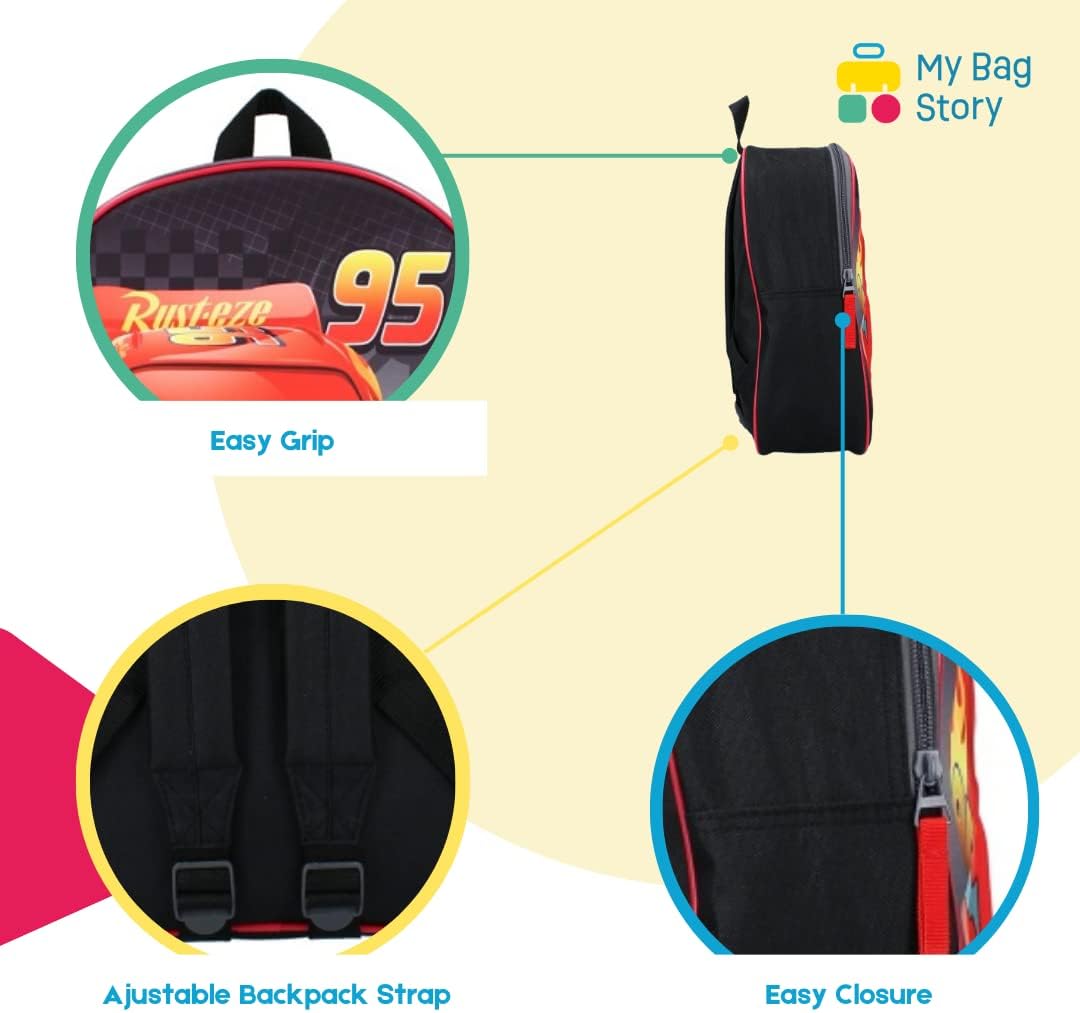 Cartable Cars 3D noir 32 cm pour enfant – Image 4