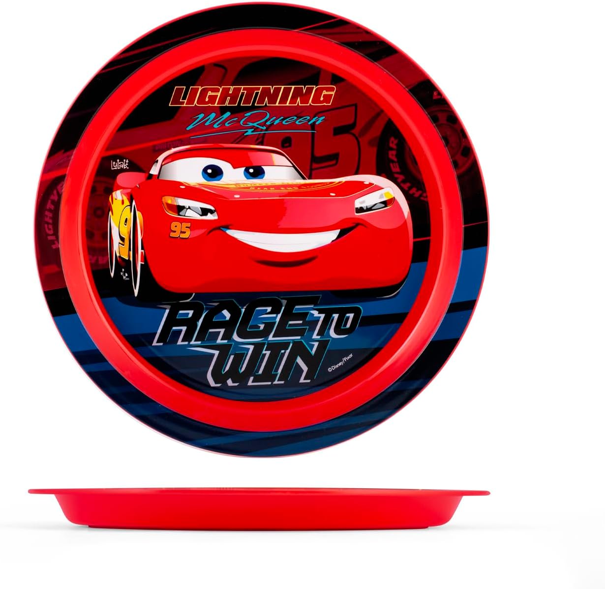 Assiette plate Cars Lulabi en polypropylène rouge 20,5 cm