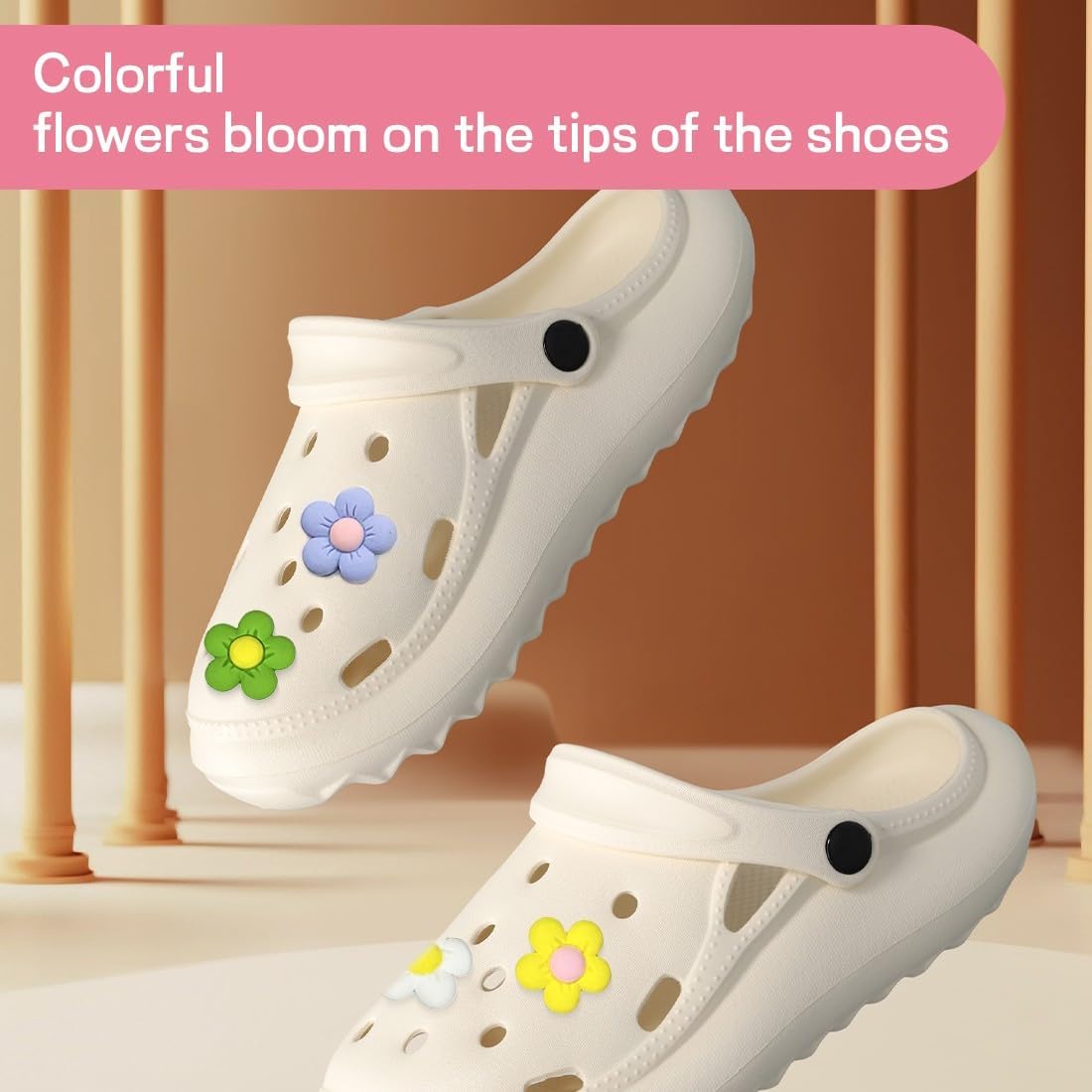 Breloques fleurs pour Crocs, lot de 14 accessoires pour filles – Image 4
