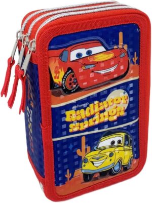 Trousse Cars 3 zip multi-compartiments avec 44 pièces, 20 x 13 x 6 cm