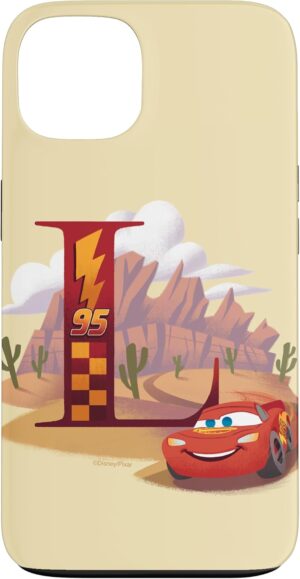 Coque iPhone 13 Disney & Pixar initiale L Flash McQueen