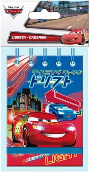 Cahier A7 Disney Cars avec gomme élastique