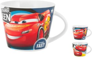 Tasse de petit-déjeuner Disney Cars 3 en porcelaine rouge