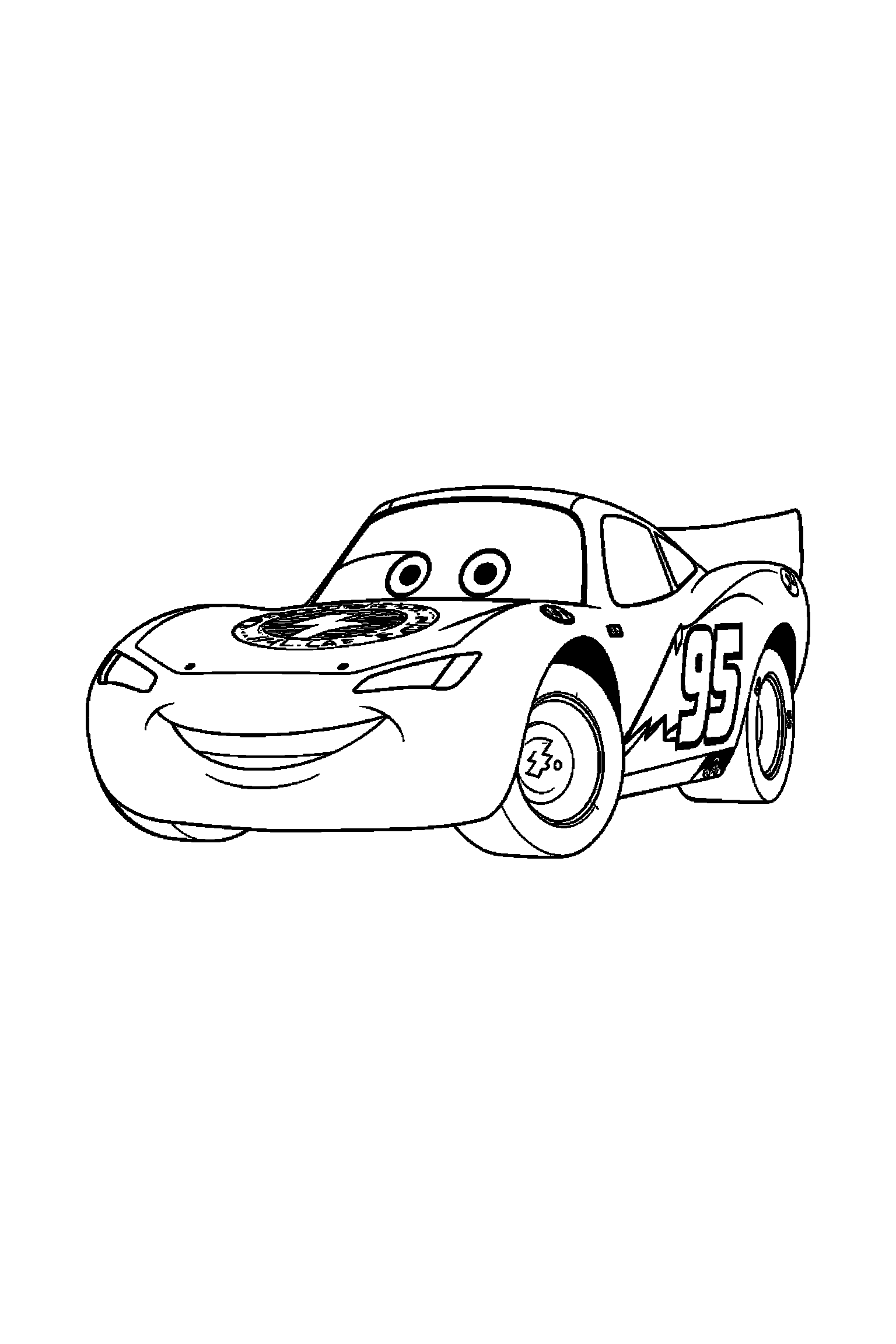Coloriage Cars gratuit à imprimer : Martin au centre avec scène détaillée de un garage