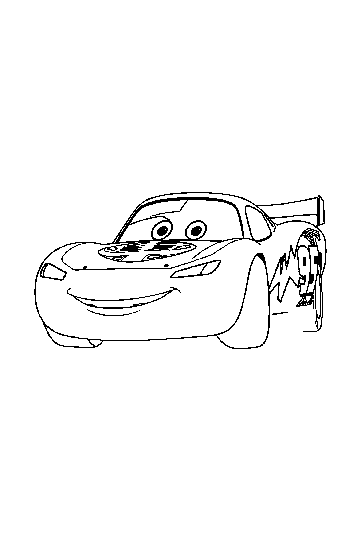 Coloriage Cars gratuit à imprimer : motif difficile de éclairs autour de Sally