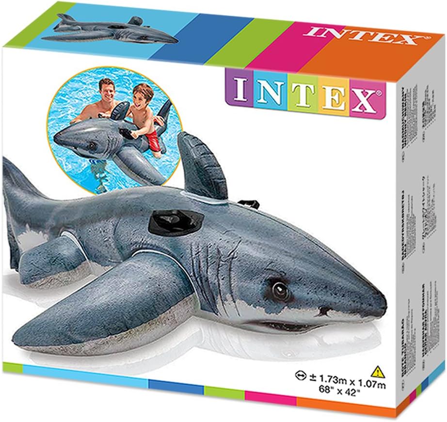Bouée à chevaucher Grand Requin Blanc Intex 173x107 cm – Image 4