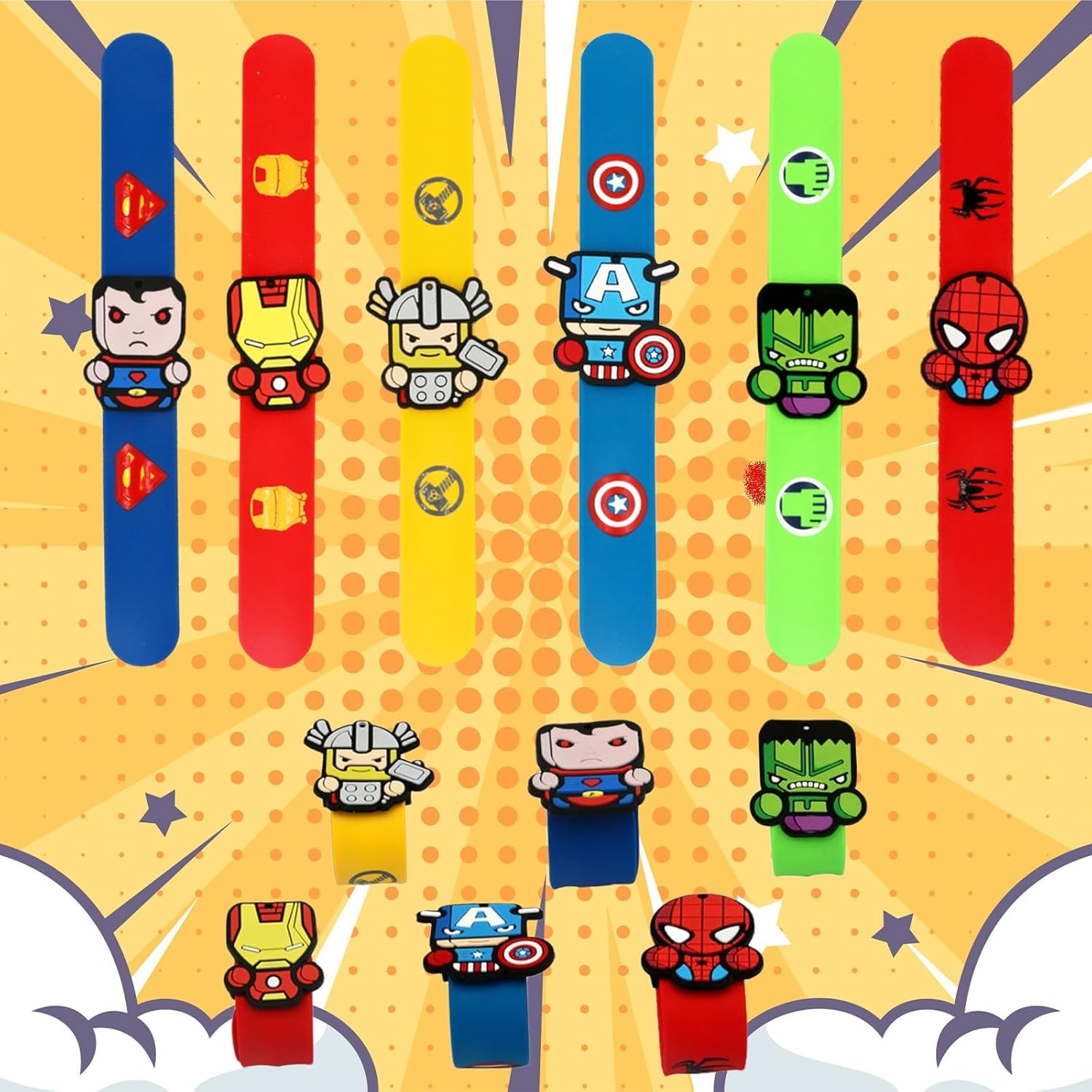 Lot de 6 bracelets en silicone style Héros pour enfants – Image 4