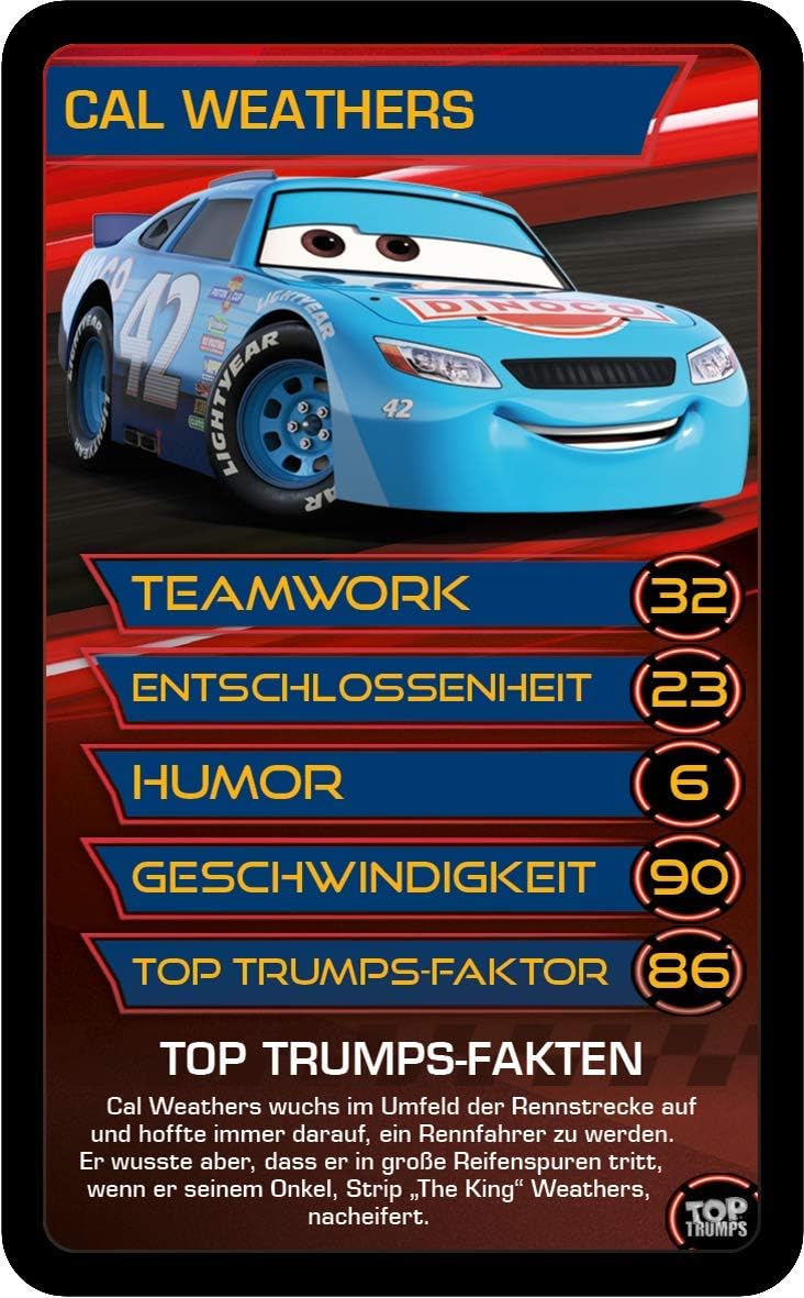 Jeu de cartes Top Trumps Disney Cars 3, 30 cartes – Image 5