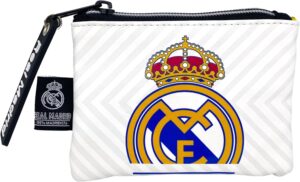 Porte-monnaie blanc Real Madrid avec poignée décorée
